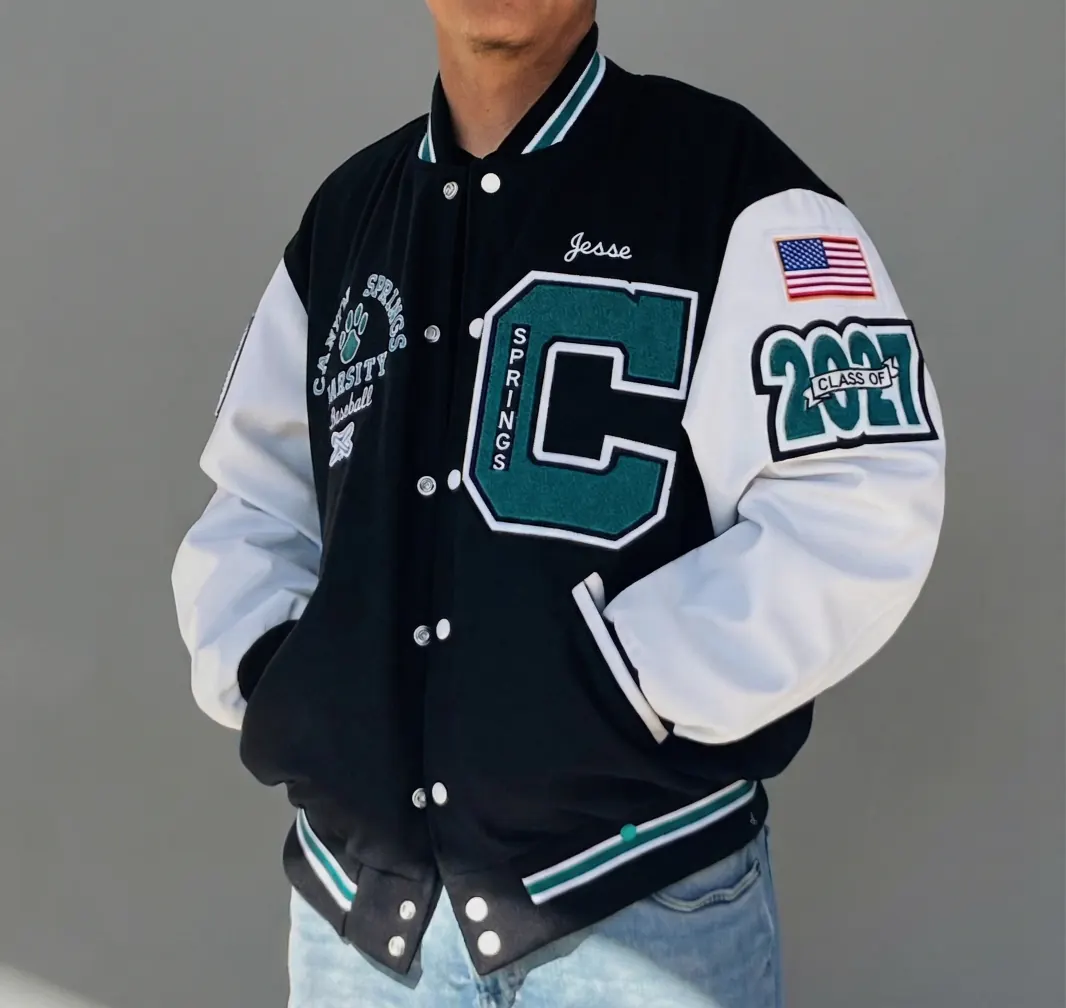 Canyon Springs varsity jacket detail