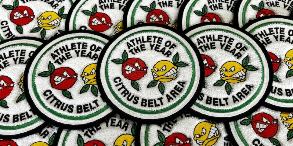 Bulk chenille award patches for school athletes